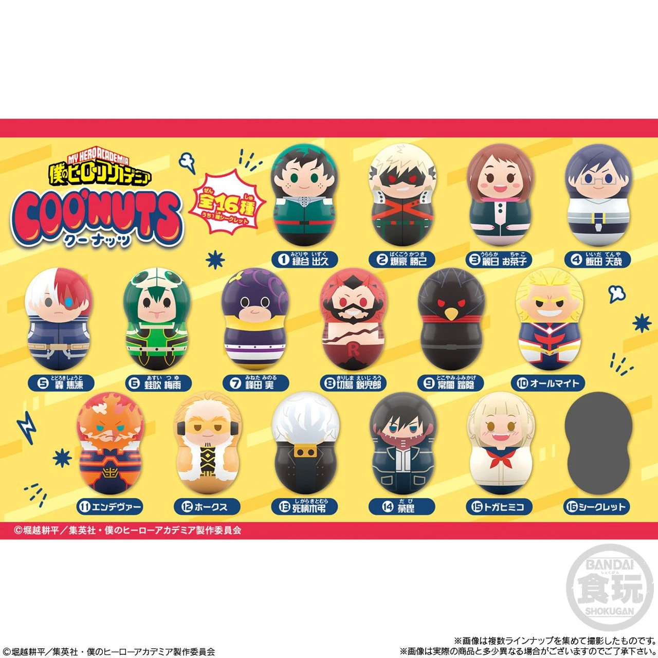 Bandai Candy Coo'nuts Daruma Figure Collection My Hero Academia 14pcs Box 1 Bandai Candy Coo'nuts Daruma Figure Collection My Hero Academia 14pcs Box