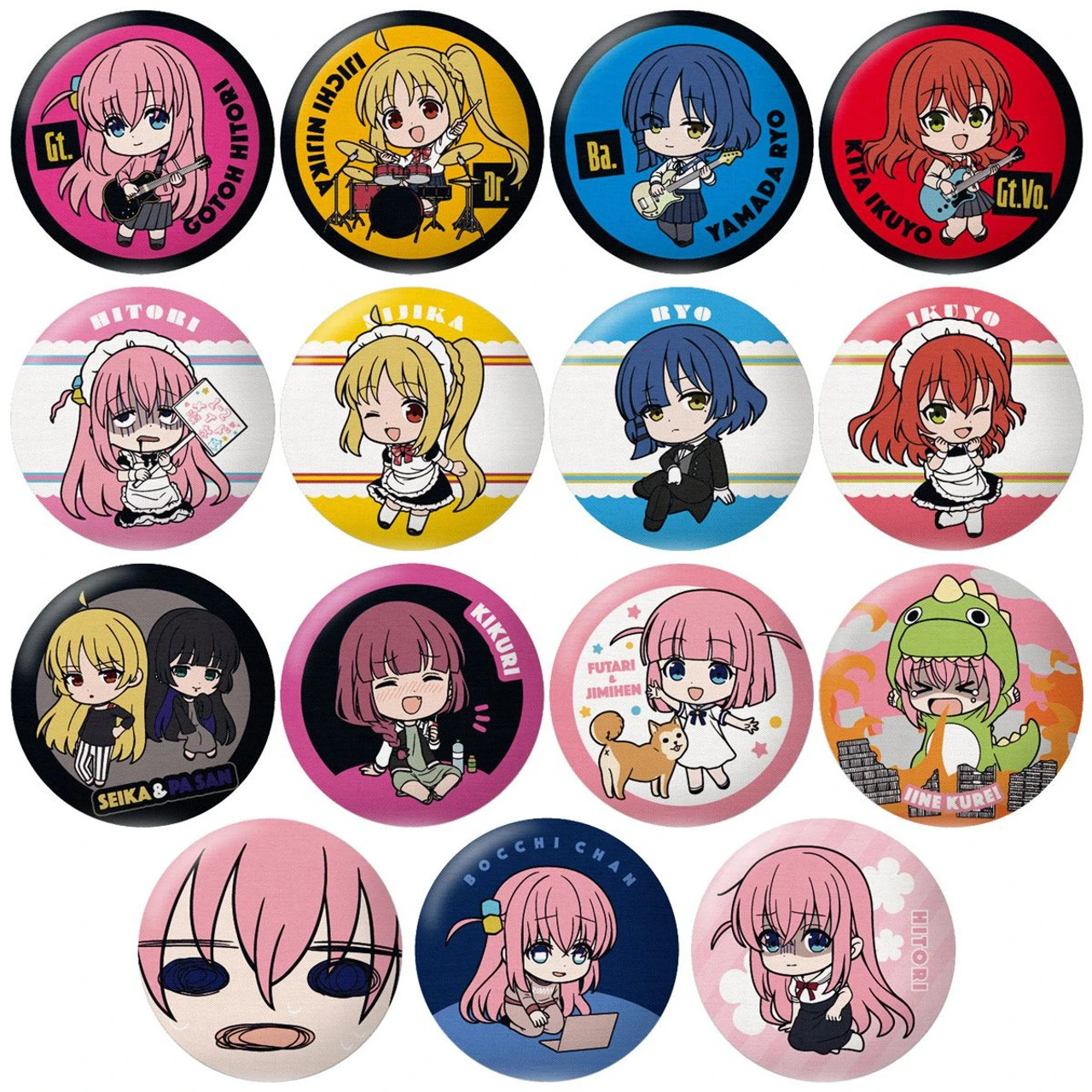 Bandai Candy Bocchi The Rock! Button Badge Collection 14pcs Box 1 Bandai Candy Bocchi The Rock! Button Badge Collection 14pcs Box